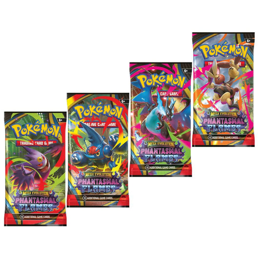Content of Pokemon TCG Mega Evolution Phantasmal Flames Booster Box